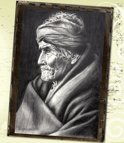 Geronimo charcoal sketch